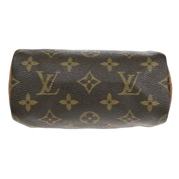 LOUIS VUITTON Mini Speedy Hand Bag Monogram Leather Brown France - Picture 5 of 13